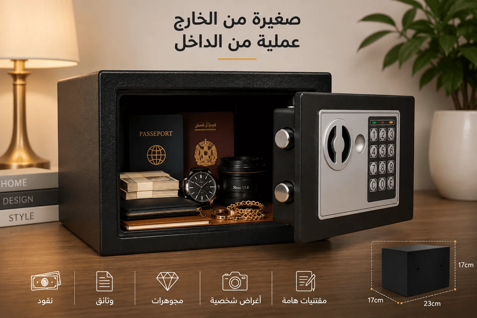 المساحة العملية داخل الخزنة