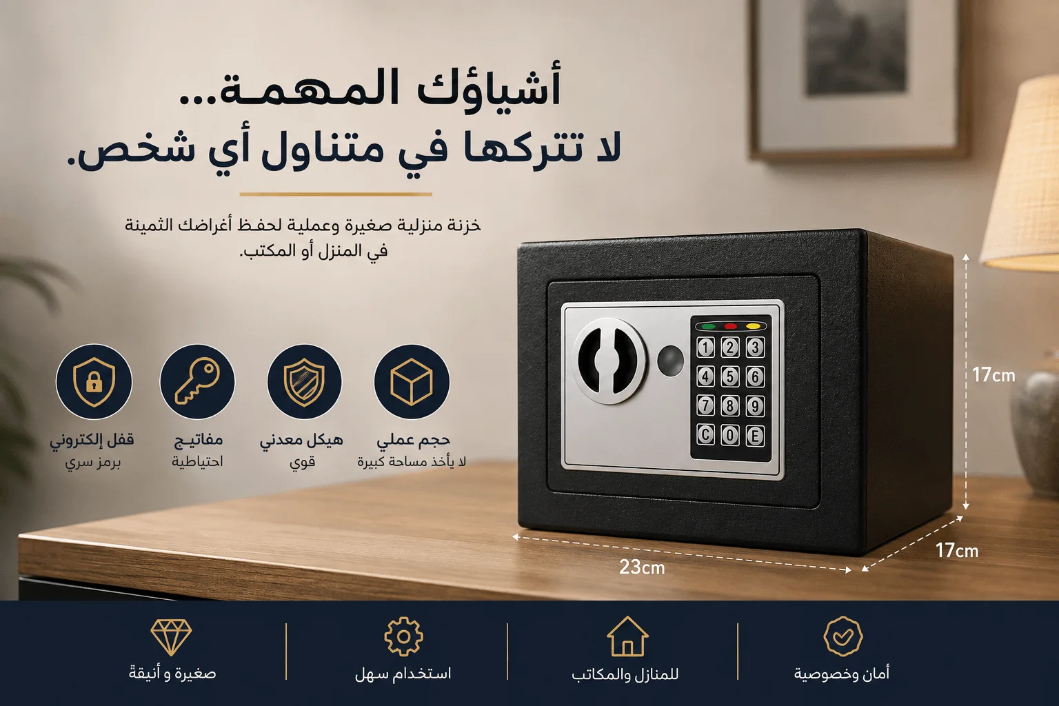 الخزنة الإلكترونية وأبعادها